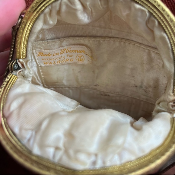 antique walborg silver leather kiss lock bag - Picture 9 of 11